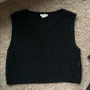 Club Monaco black crochet crop top
